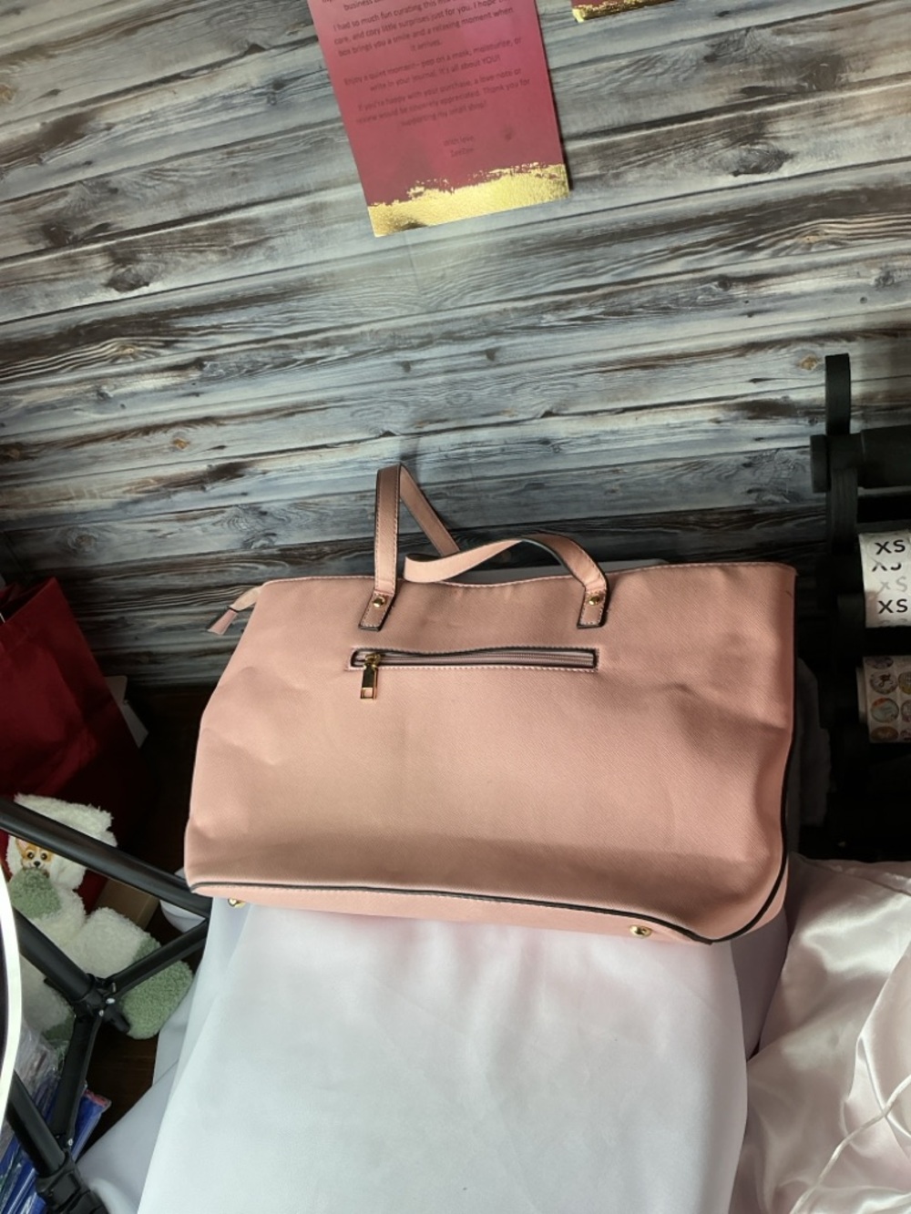 ⭐ Emma & Paige Blush Pink Large Tote Shoulder Bag Work Travel Purse - Picture 11 of 16